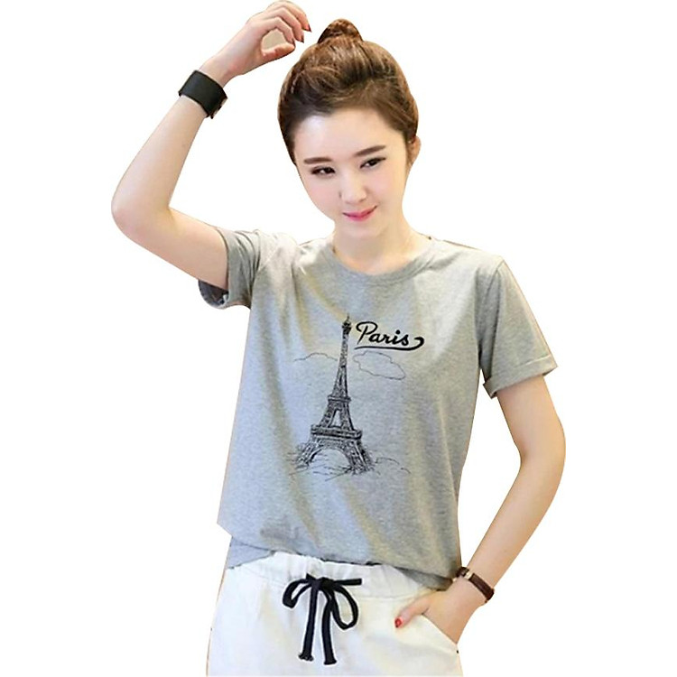 Áo thun nữ paris mây xám d636 thương hiệu T&d