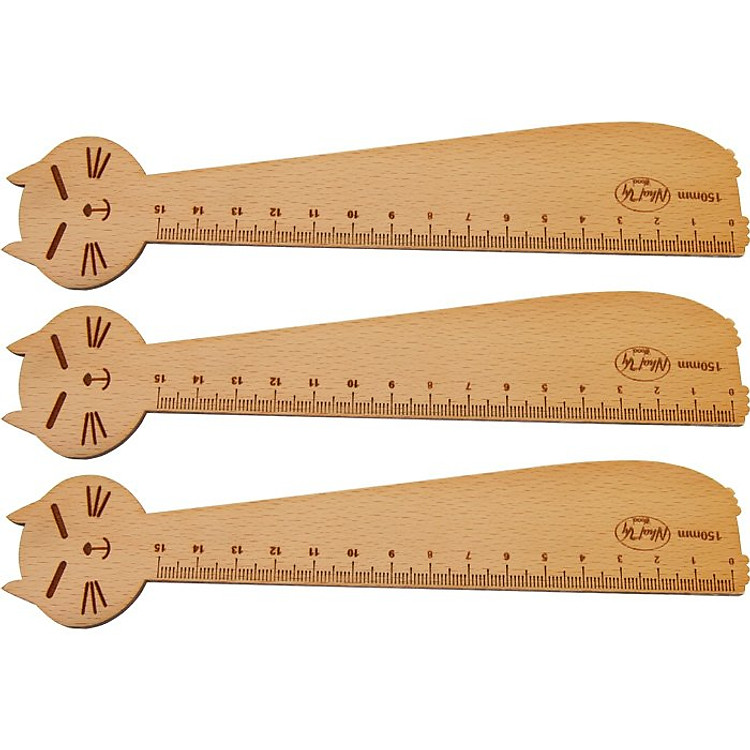 Combo 3 thước học sinh Nhatvywood 150mm - hình mèo