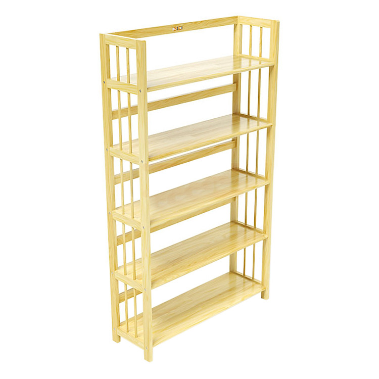 Kệ Sách 5 Tầng Gỗ Cao Su IBIE HB590RN (90cm) - Màu Tự Nhiên