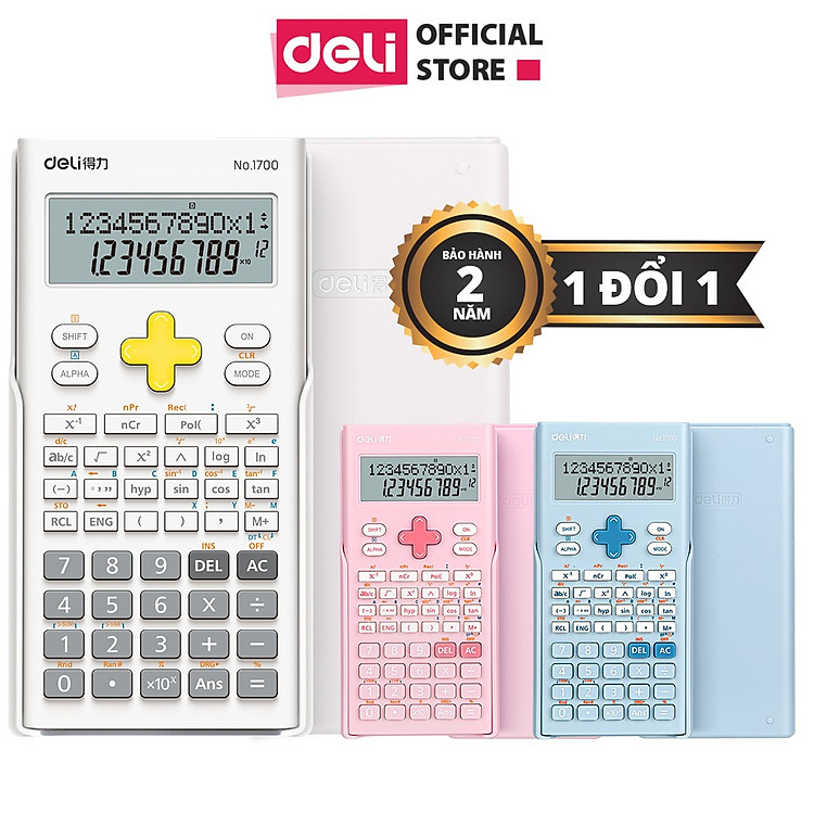 Máy tính kỹ thuật học sinh Deli (1700) - Hồng - Ảnh 2