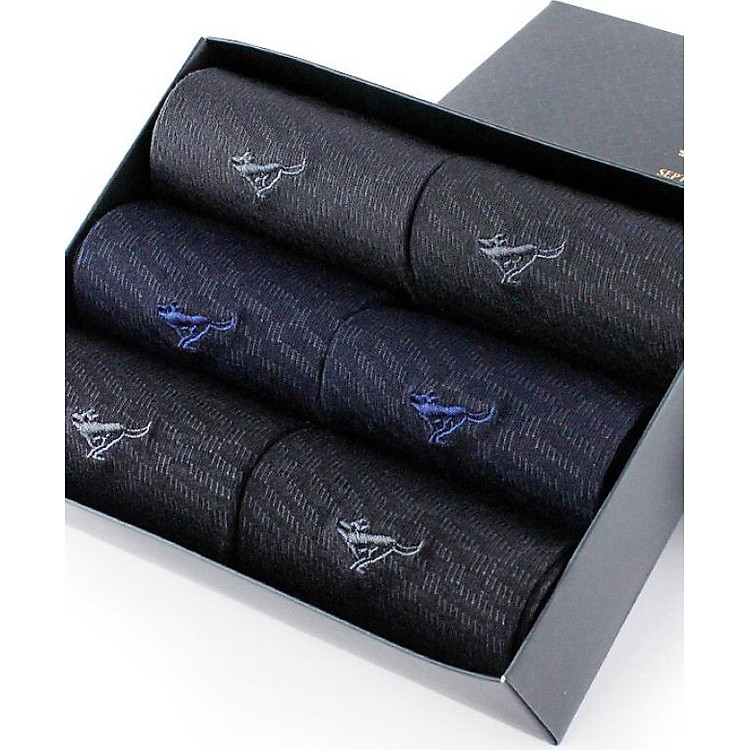 Vớ Cotton Sợi Tre Nam Xuân-Hè Khử Mùi Seven Wolves (Hộp 6 Đôi)