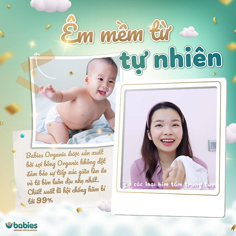 Mua Bỉm Babies Organic size NB 76 Chính hãng Ưu đãi - Hình ảnh 4