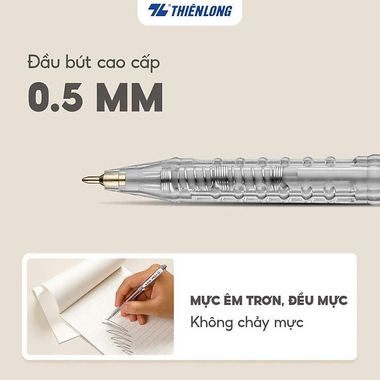 Bút bi Thiên Long PRO 027 (0.5mm, Combo 5 chiếc) - Ảnh 3