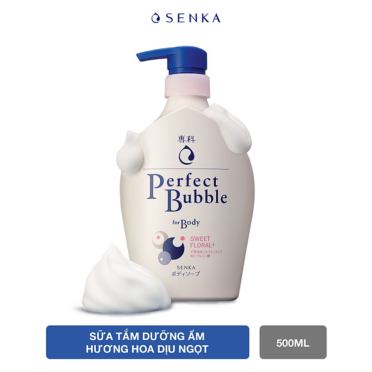 Sữa tắm dưỡng ẩm hương hoa dịu ngọt Senka Perfect Bubble for Body Sweet Floral 500ml