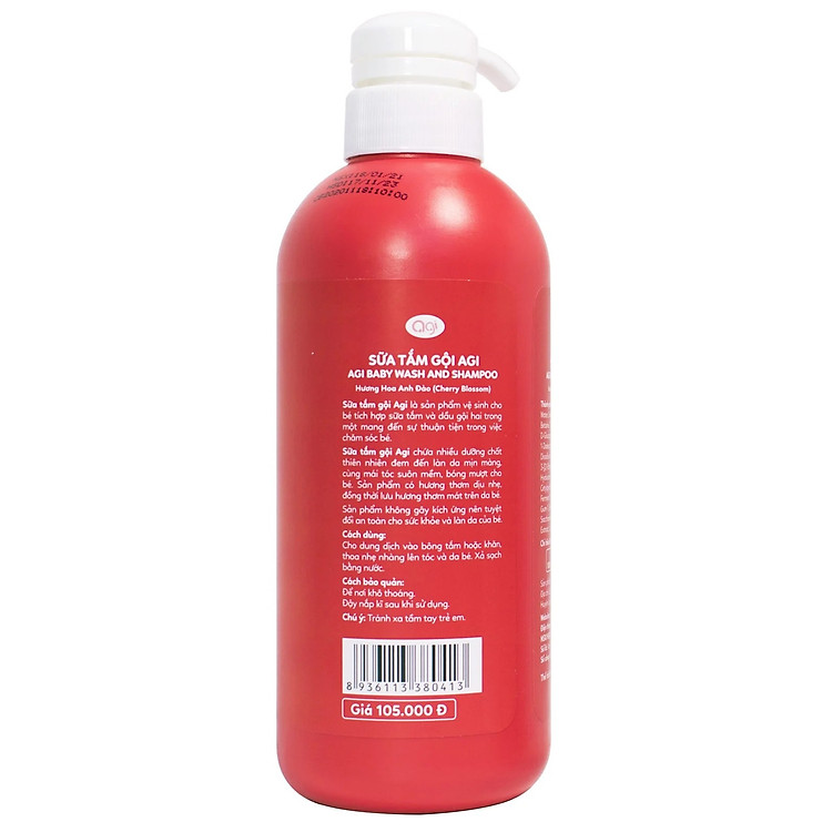 Mua Sữa Tắm Gội AGI Hương Hoa Anh Đào Chính hãng Giá rẻ - Hình ảnh 5
