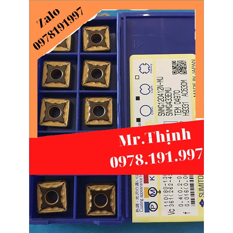 HỘP 10 CHÍP TIỆN VẠT MẶT SNMG120412 PHÁ THÔ INOX