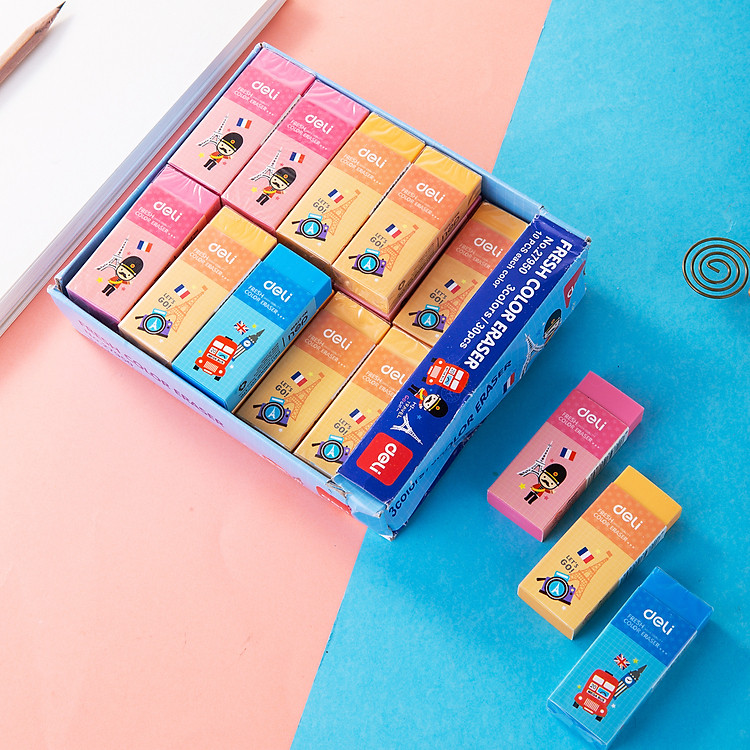 Tẩy Hình Vẽ Hoạt Hình Deli (30/45 chiếc)