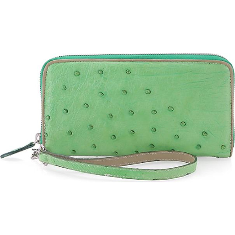 Ví Nữ Da Đà Điểu 1 Khóa Vip Huy Hoàng HT3438 (19 x 10,5 cm) - Xanh Lá