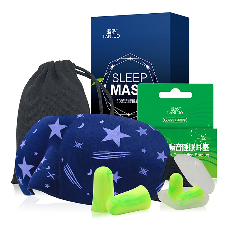 Bộ Bịt Mắt Ngủ + Bịt Tai Chống Ồn LANLUO