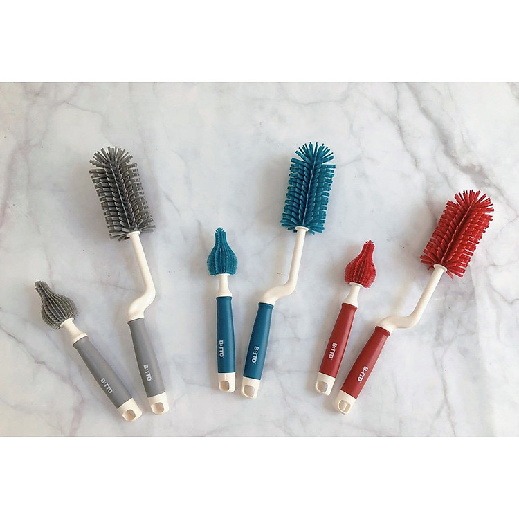 Bộ cọ bình sữa, núm ti Silicone cao cấp BBTTO - MADE IN KOREA