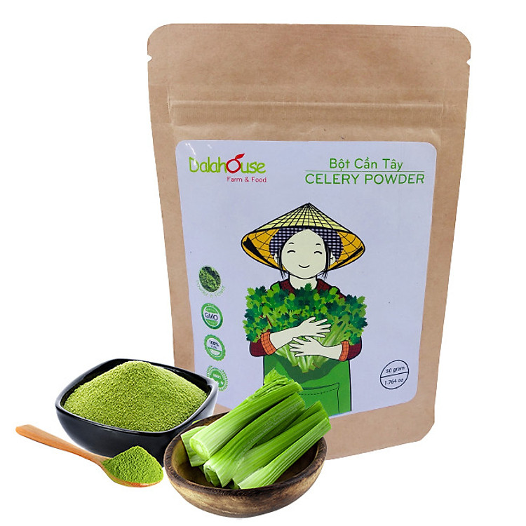 Bột cần tây nguyên chất sấy lạnh Dalahouse 50g - Giúp giảm cân - Thanh lọc cơ thể