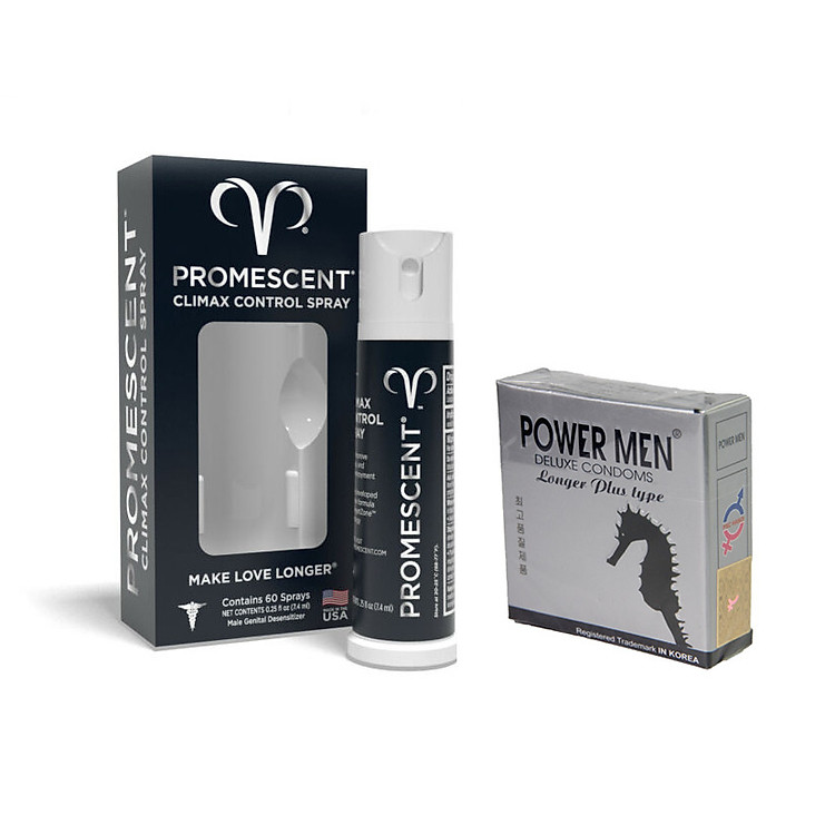 Chai Xịt Chống Xuất Tinh Sớm Promescent 7.4ml + Bcs Powermen (H3 chiếc) - Hàng Chính Hãng 100% - Che Tên Sản Phẩm