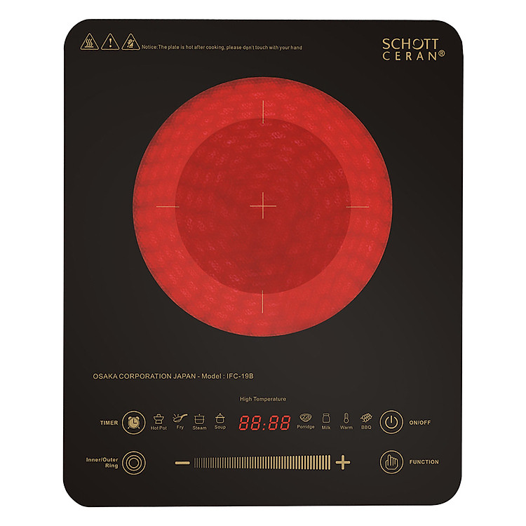 Bếp Điện Quang Cảm Ứng Osaka IFC19B (2200W) - Đen - Hàng Chính Hãng