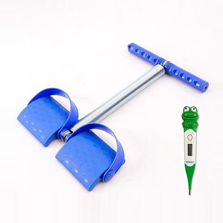 Dụng cụ tập thể dục cho lưng, bụng có dây kéo lò xo STTI-619 ( mầu ngẫu nhiên ) + Kèm nhiệt kế đầu mềm điện tử Medilife