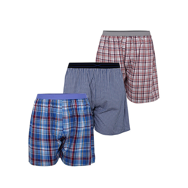 Bộ 3 quần đùi nam mặc nhà boxer pigofashion QDN02 - 1 (giao màu ngẫu nhiên)