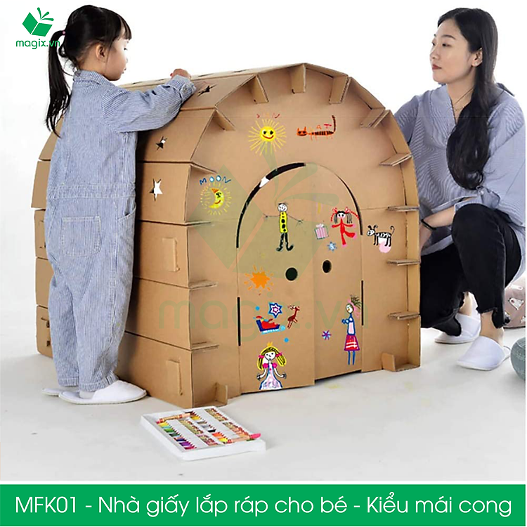 MFK01 - Nhà giấy carton cho bé Chính hãng Giá rẻ - Hình ảnh 3