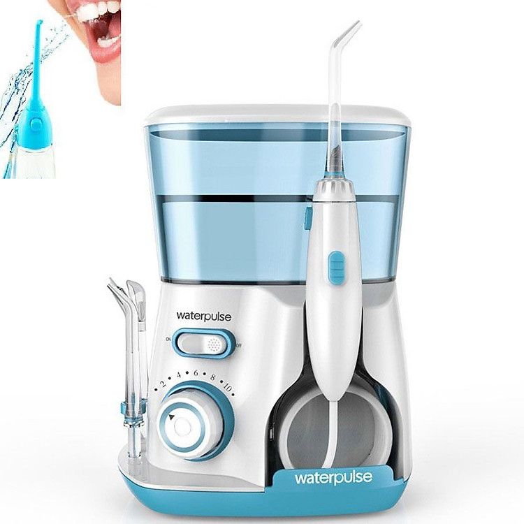 Máy tăm nước Waterpulse V300, bình nước 800ml, 5 đầu phun dùng cho cả gia đình, điện áp 220V