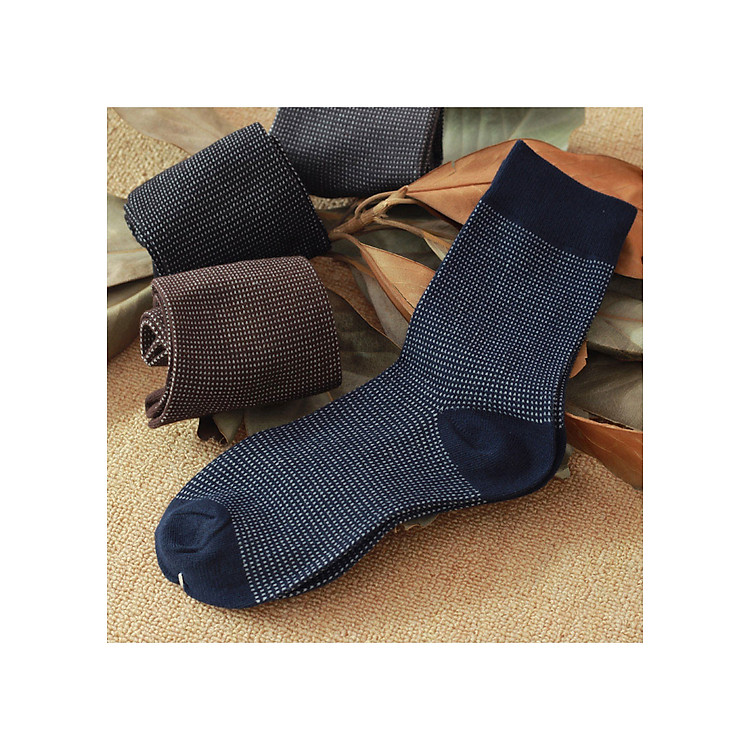 Set 3 đôi Tất vớ Nam cổ cao đi giày công sở, họa tiết đơn giản