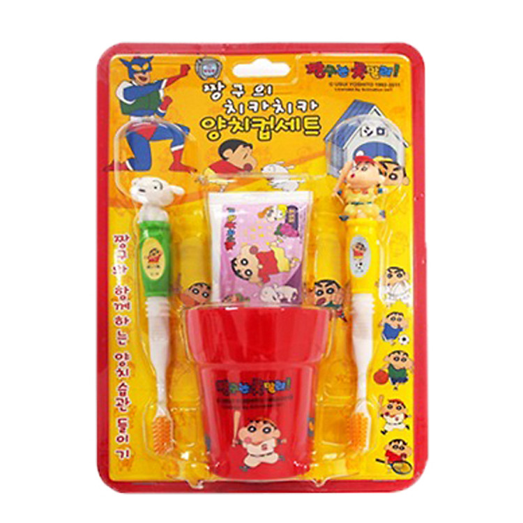 Bộ chăm sóc răng miệng Zzanggu (1 Kem Đánh Răng Vị Nho, 2 Bàn Chải, và 1 Cốc) Hàn Quốc