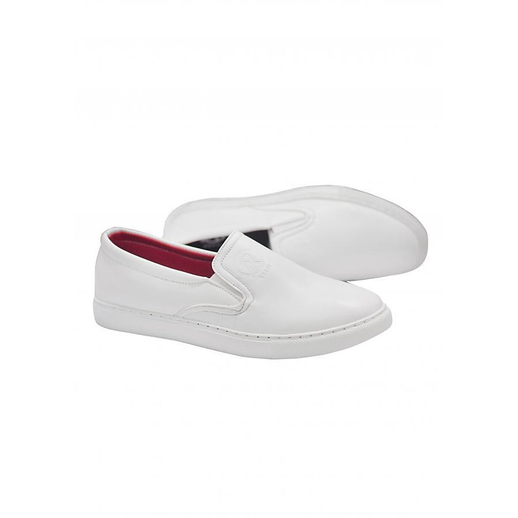 Giày slip on nam - Giày thể thao nam đẹp M498 màu trắng
