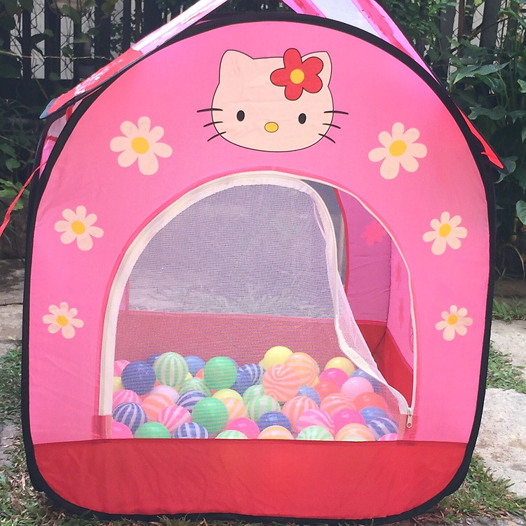 Lều Vải Trò Chơi Tự Bung Cao Cấp Cho Trẻ Em - Mẫu Hello Kitty