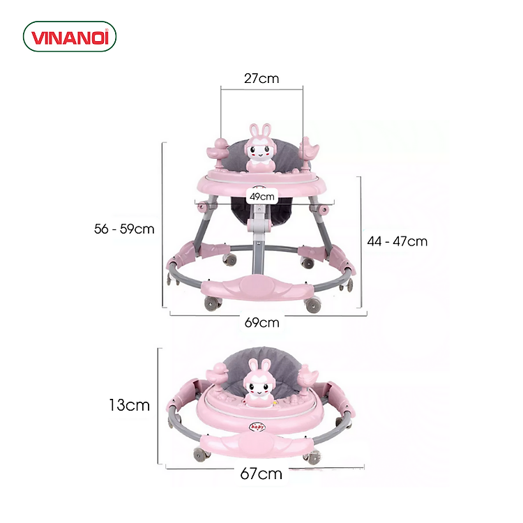 Xe tập đi khung kim loại cho bé Chính hãng Ưu đãi - Hình ảnh 5