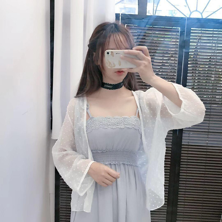 Áo Khoác Voan Mỏng Viền Len C3066