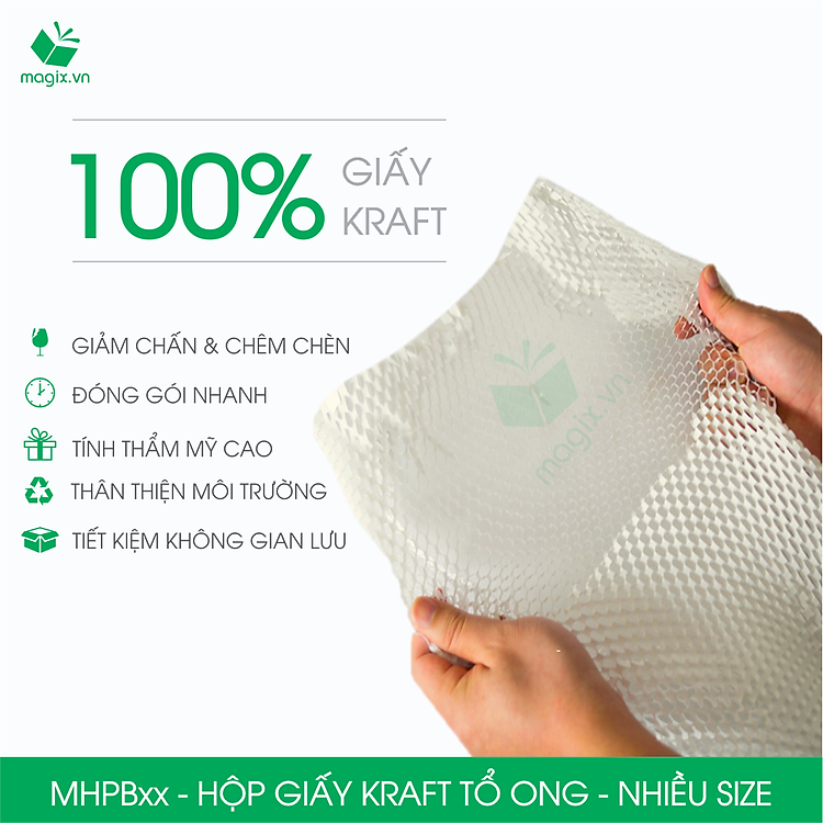 Hộp Giấy Kraft Tổ Ong Chống Sốc (40cm x 50m) - Ảnh 5
