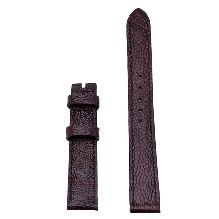 Dây Đồng Hồ Da Đà Điểu Size Nhỏ Huy Hoàng HT8418 - Nâu Đất