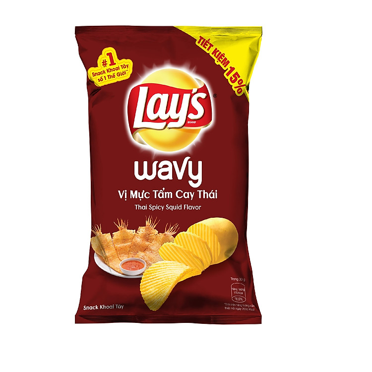 Lay's vị mực tẩm cay Thái 56gr