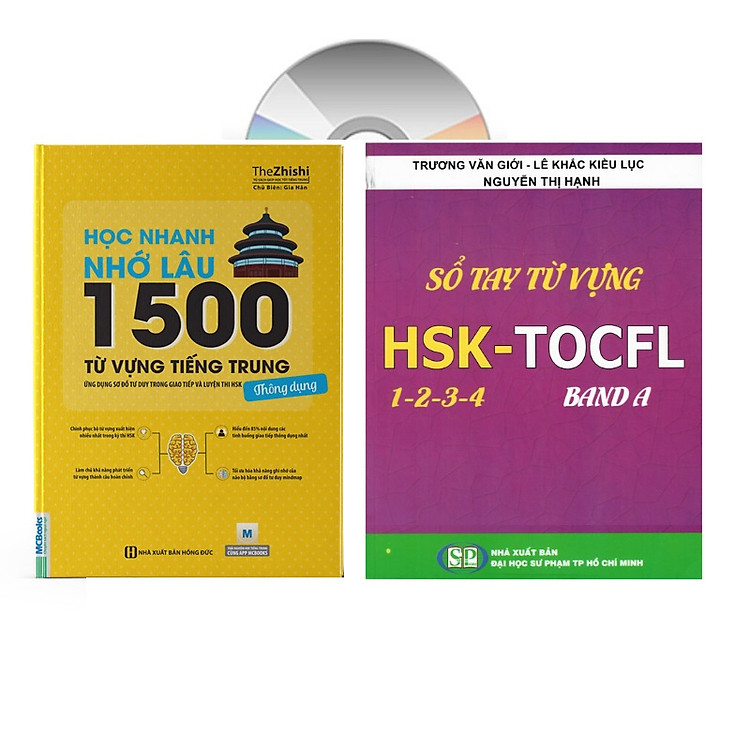 Sổ tay từ vựng HSK1-2-3-4 và Học Nhanh Nhớ Lâu 1500 Từ Vựng Tiếng Trung Thông Dụng