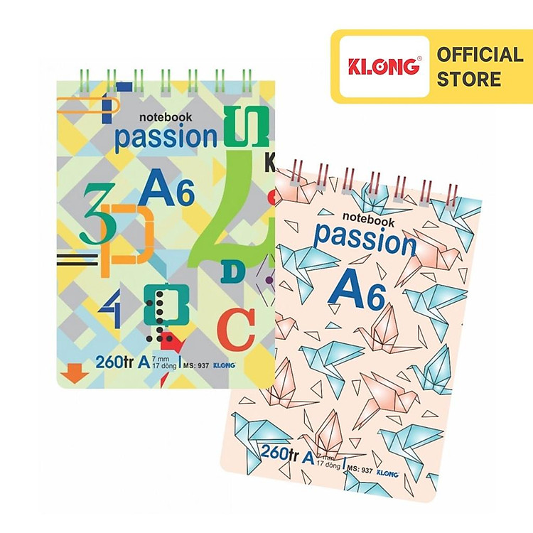 Sổ Lò Xo Kép Ngang KLONG A6 (260 trang)