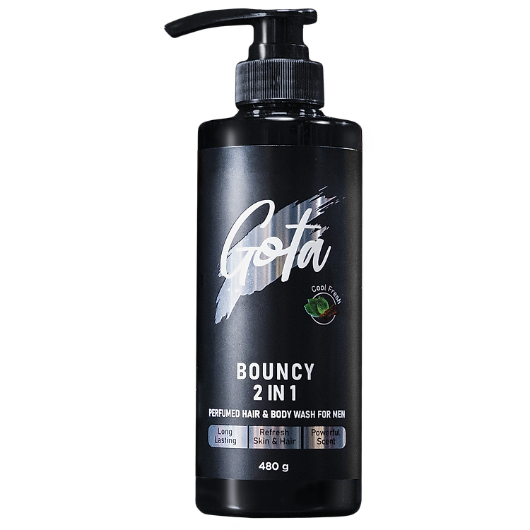 Sữa tắm - gội hương nước hoa Nam 2in1 Gota Bouncy bạc hà mát lạnh 480ml