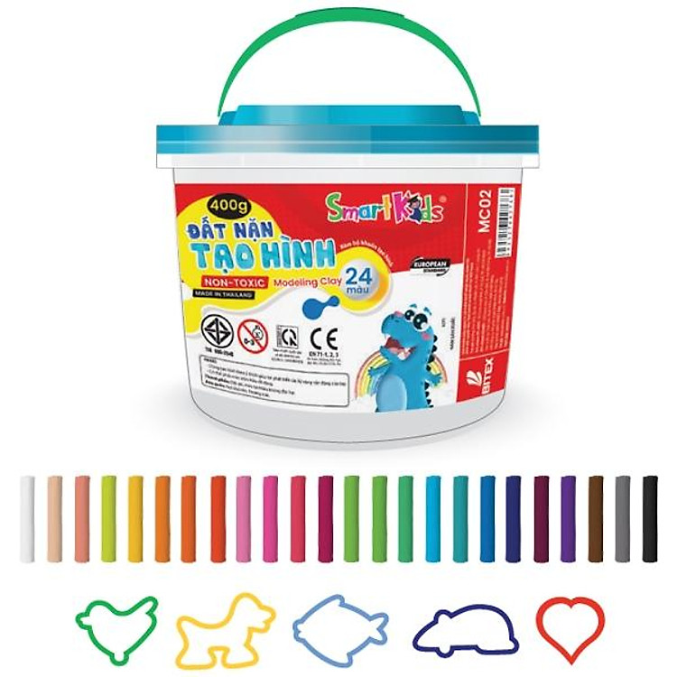 Mua tại Lazada: Đất Nặn 24 Màu + 5 Khuôn - Smart Kids Chính hãng Ưu đãi