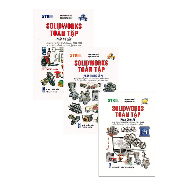 Combo Solidworks Toàn Tập (Phần Sơ Cấp) + SolidWorks Toàn Tập (Phần Trung Cấp) + Solidworks Toàn Tập (Phần Cao Cấp) - Dùng Cho Các Phiên Bản Solidworks 2022 - 2021 (Bộ 3 Cuốn) (STK)