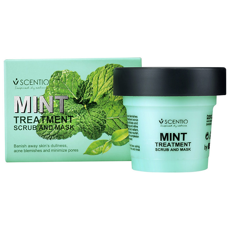 Mặt Nạ Và Tẩy Tế Bào Chết 2 Trong 1 Từ Bạc Hà Và Đất Sét Xanh Scentio Mint Treatment 45g