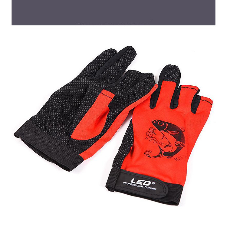 Găng tay câu cá chống trượt 3 ngón LEO 27780 - Hàng chính hãng