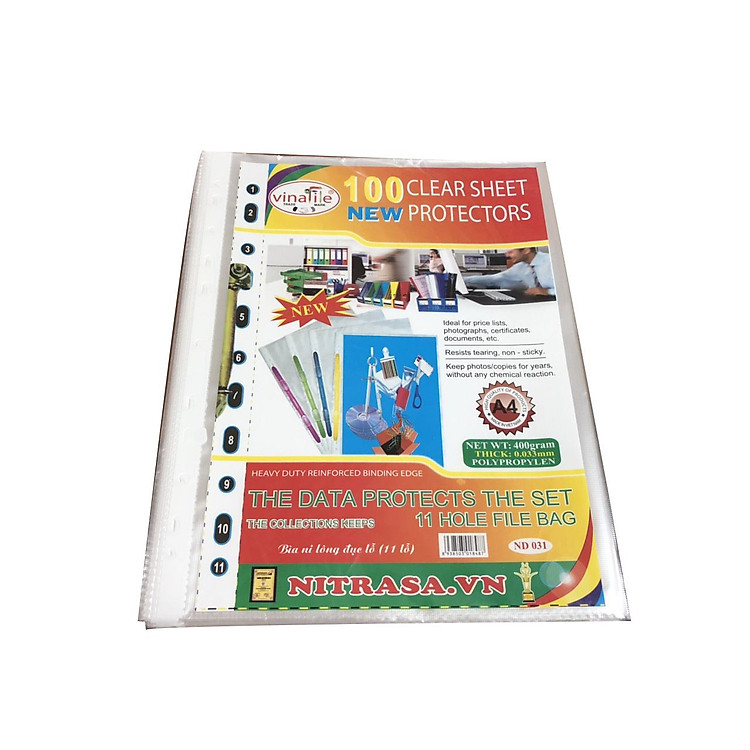 Bìa nilon đục lỗ 400 gram