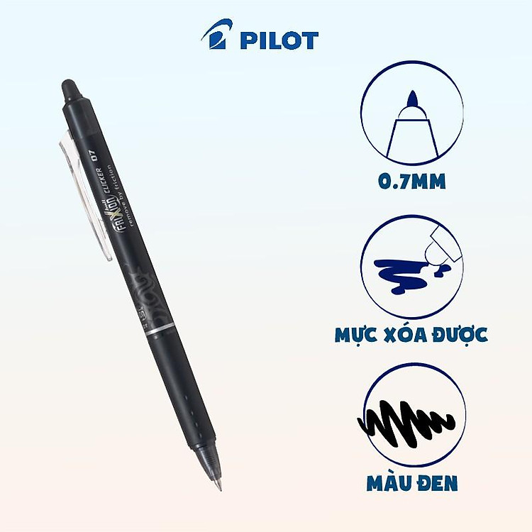 Bút xóa Pilot Frixion Ball Clicker - Đen 0.5mm - Ảnh 7