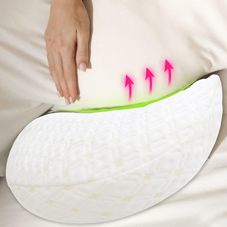 Gối bầu than tre hình chữ J - Trắng Tiết kiệm - Hình ảnh 5