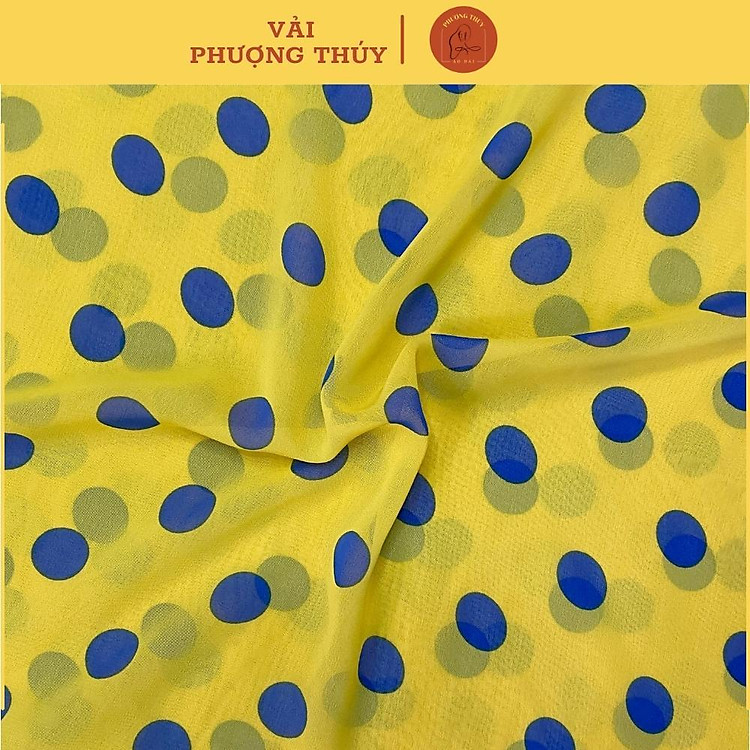 Vải Voan Chiffon chấm bi mềm mại, tà rũ vải may đồ đa dạng Phượng Thúy