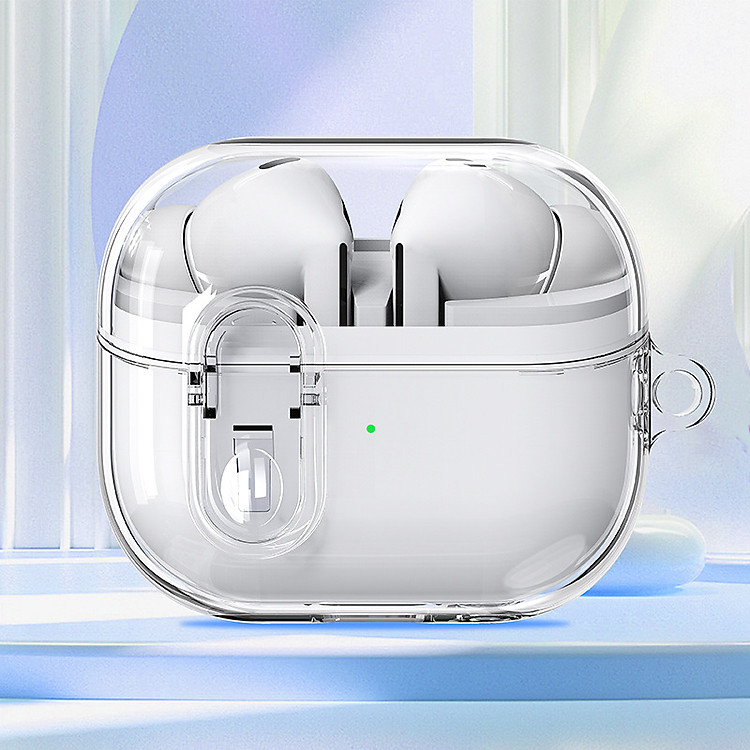 Bao Case Ốp Trong Suốt Có Khóa Chống Thất Lạc Rơi Tai Nghe cho Samsung Galaxy Buds 3 / Buds 3 Pro / Buds 3 FE - Hàng Chính Hãng