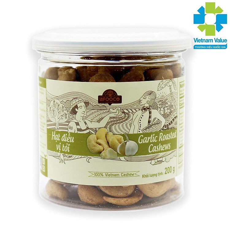 Hạt Điều Vị Tỏi 200g LAFOOCO Garlic Roasted Cashew Nuts