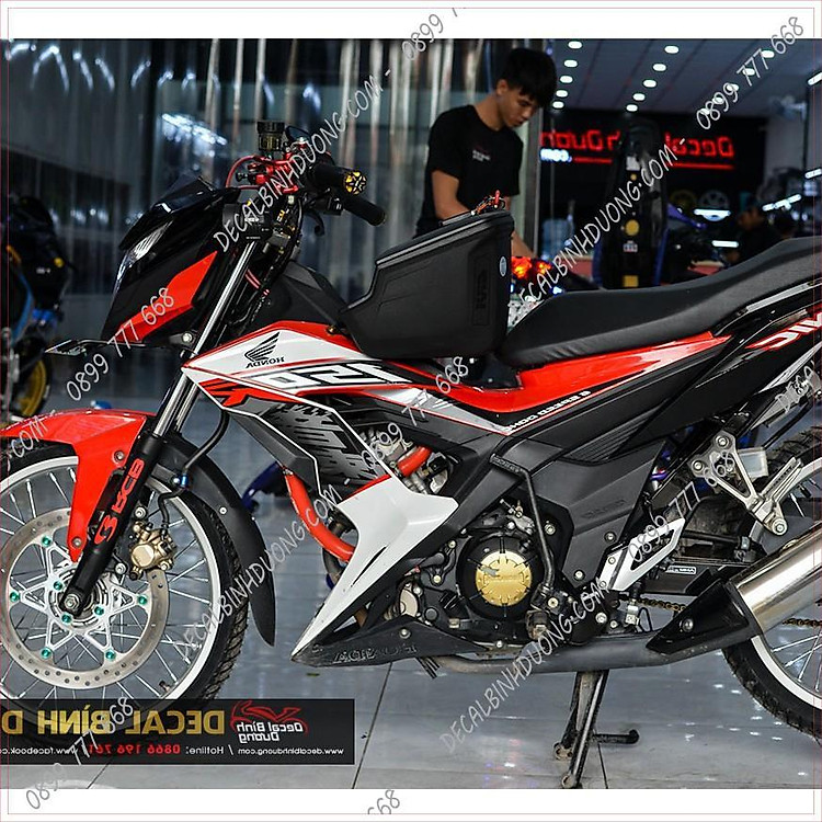 Decal Xe Máy - Tem Trùm dành cho Rời Sonic 150R Đỏ Trắng Đen Cực Chất