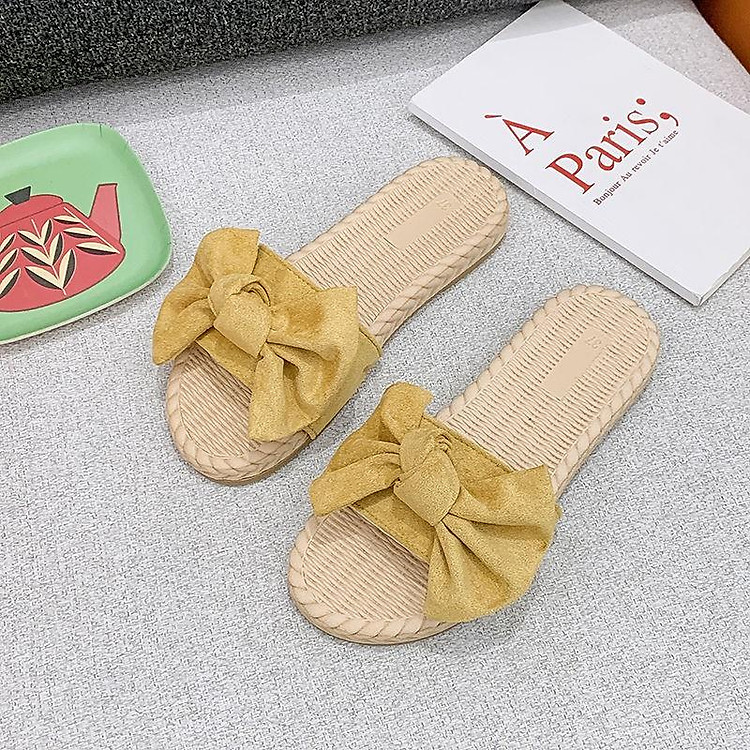 Dép Quai Ngang Đính Nơ Xinh Xắn Dành Cho Nữ 20 20