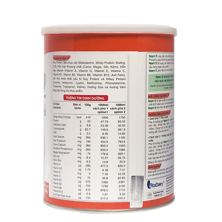 Mua Sữa Bột VitaDairy Nepro 2 - 900g Uy tín Ưu đãi - Hình ảnh 3
