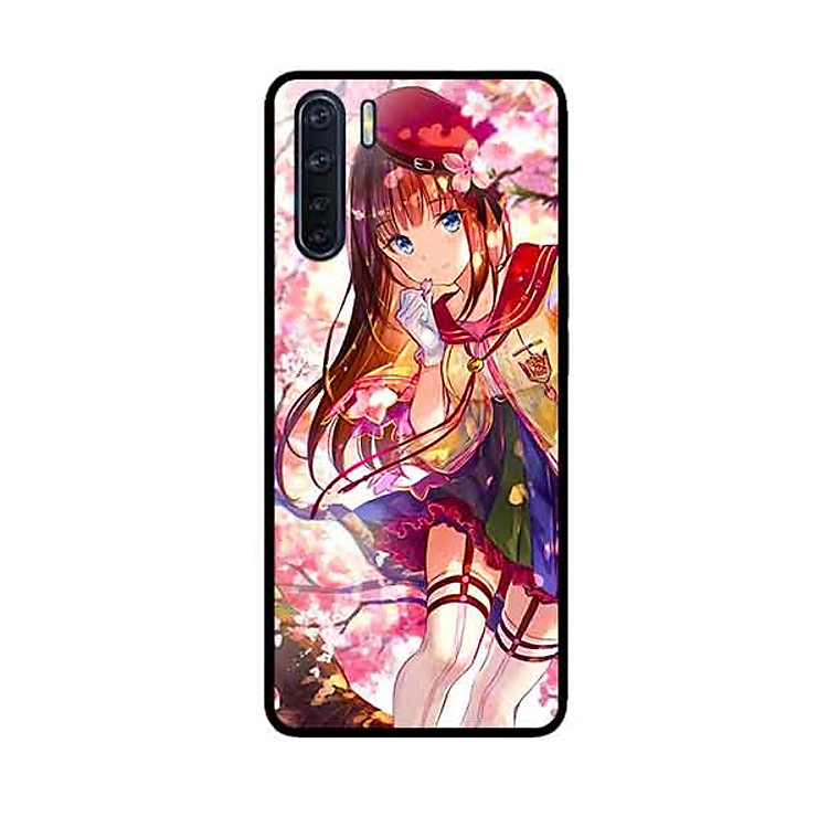 Ốp Lưng in cho Oppo A91 Mẫu Cô Gái Hoa Đào - Hàng Chính Hãng