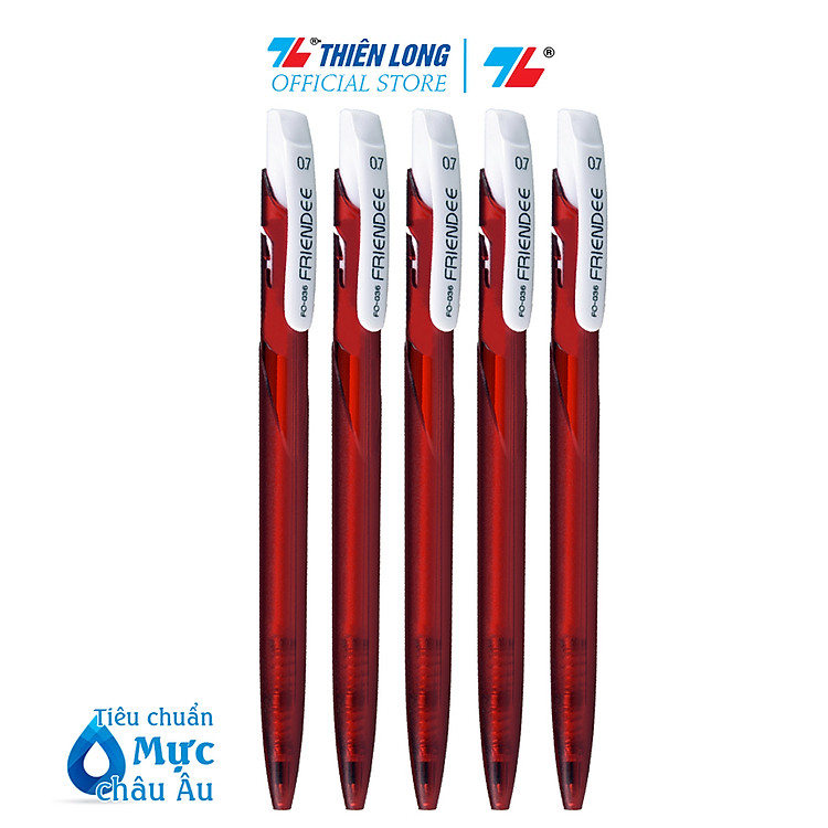 Bộ Bút bi Flexoffice FO-036 (20 chiếc) – Mực đỏ