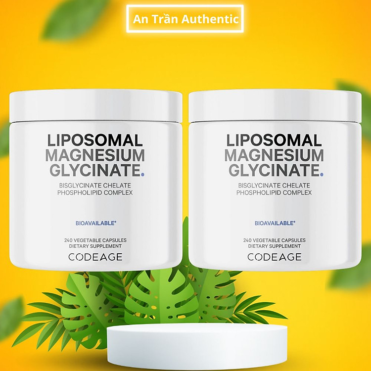 Viên Uống Codeage Liposomal Magnesium Glycinate, Nhập Khẩu Chính Ngạch Có Tem Phụ Tem, Tem Chống Hàng Giả