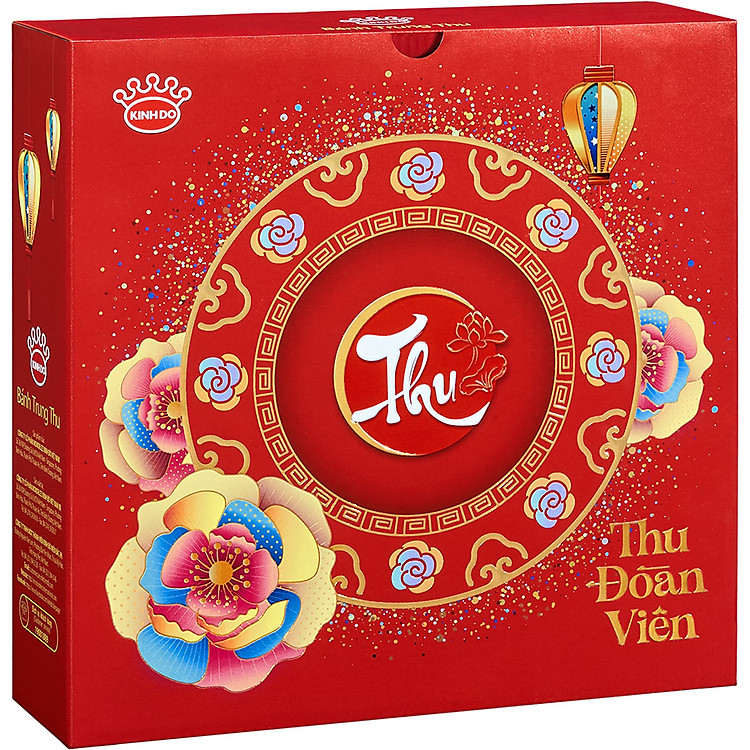 Tặng lồng đèn giấy - Hộp 4 bánh trung thu Kinh Đô "Thưởng Trà Ngắm Trăng" (4 bánh x 210g)